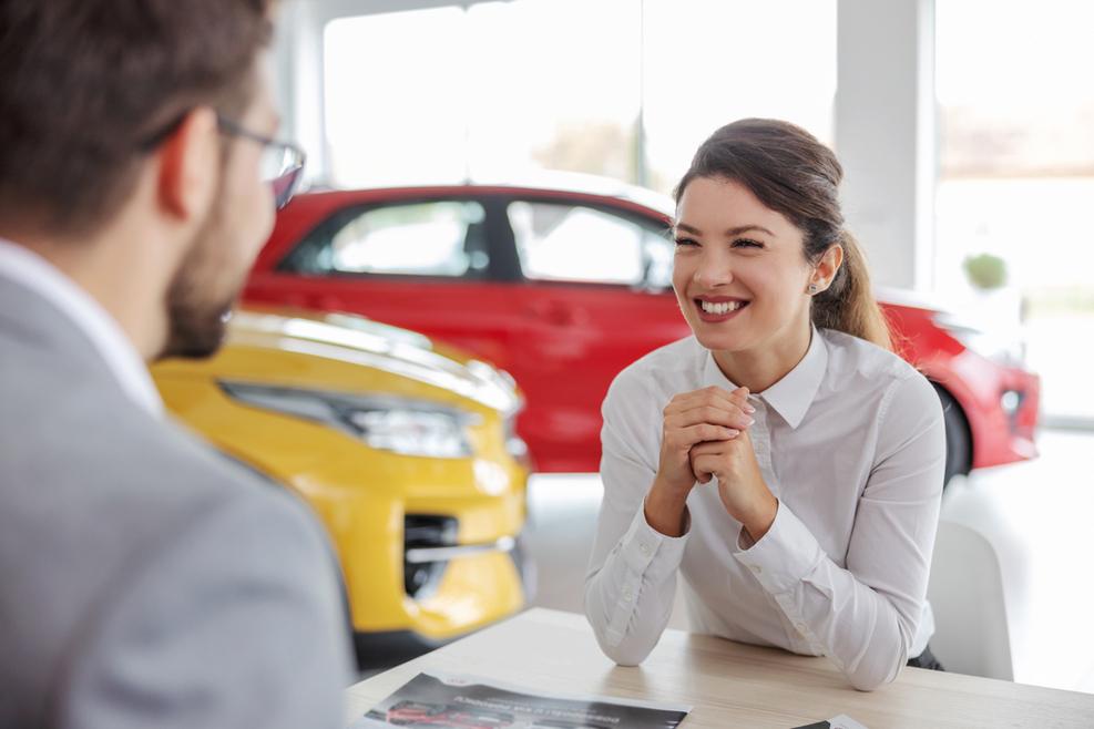 Professional team discussing dealership programs